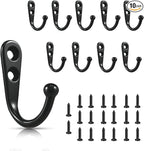 Black Wall Mounted Coat Hooks, Rustproof Metal Hooks by Unknown