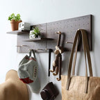 Wooden Pegboard Modular Display Organization Storage Wall Hooks Shelf - Image 6