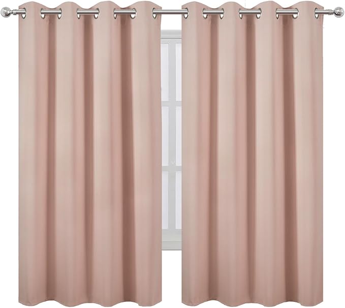 LEMOMO Blush Blackout Curtains 66 x 63 Inch Length/Set of 2 Curtain - Image 2