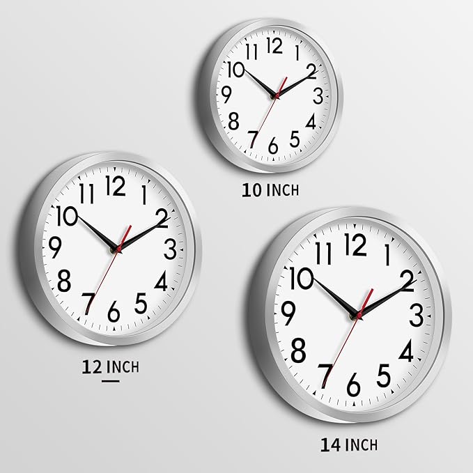 DAXSMY 12 Inch Wall Clock Battery Operated Silent Non Ticking Analog Modern - Image 4