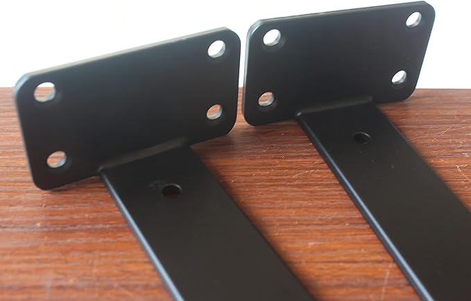 6 Pack - 11 inch Black Hidden L Shelf Bracket Iron Floating Shelf Brackets - Image 4