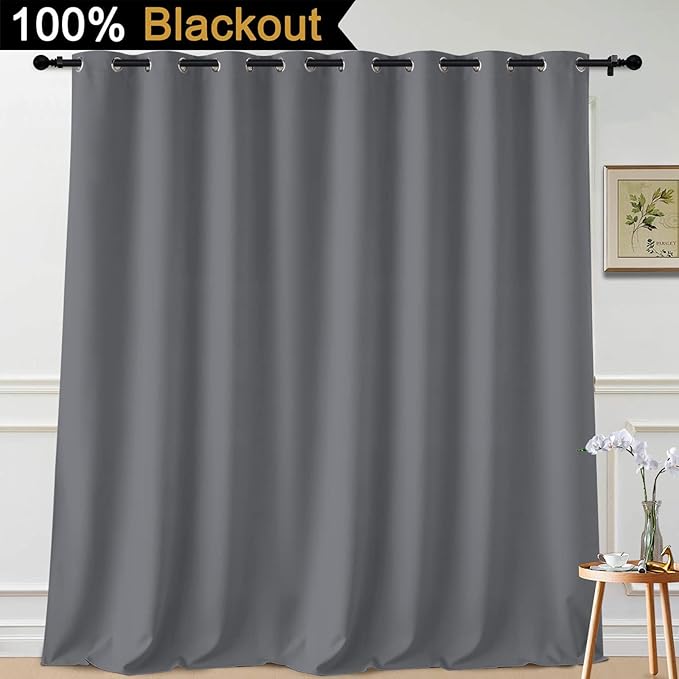 Yakamok 100% Blackout Thermal Insulated Grommet Curtains, Noise Reducing - Image 2