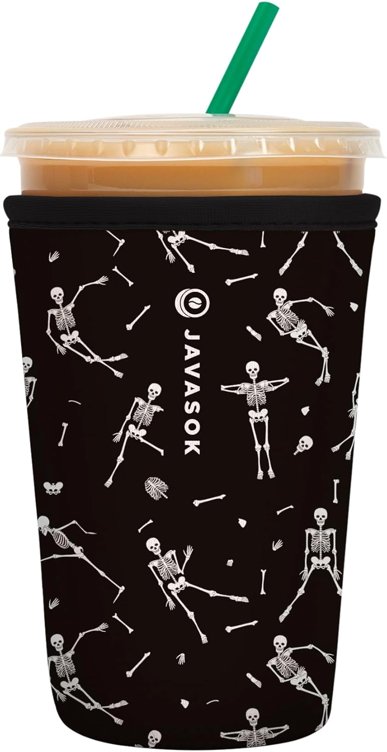 Sok It JavaSok Iced Coffee & Cold Soda Insulated Neoprene Cup Sleeve (Haunted Hustle, Medium: 22-28oz)