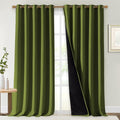 NICETOWN Total Shade Curtains and Draperies, Olive Green, Package of 2 by NICETOWN