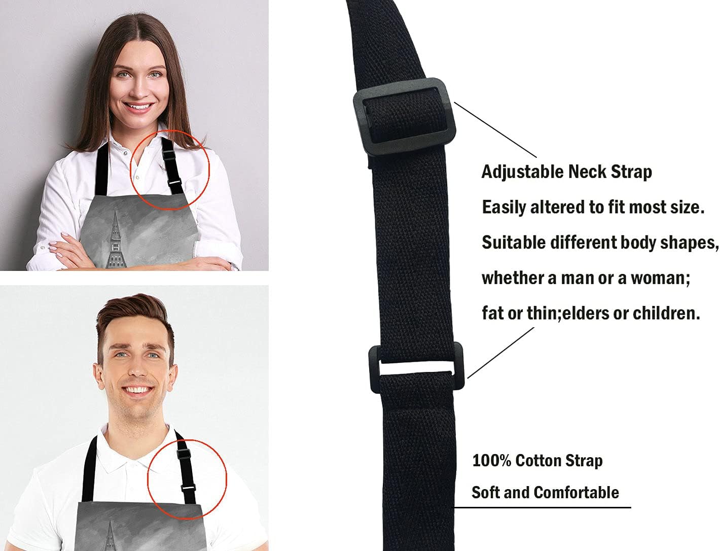 Street view of london Bib Apron with Adjustable Neck for Men Women,Suitable for Home Kitchen Cooking Waitress Chef Grill Bistro Baking BBQ Cobbler Apron