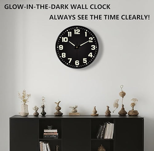 12 Inch Silent Wall Clocks Battery Operated, Glow in The Dark Wall Clock - Image 2