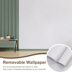 Grasscloth Peel and Stick Wallpaper White Gold Wallpaper15.7 x 118" Linen - Image 9