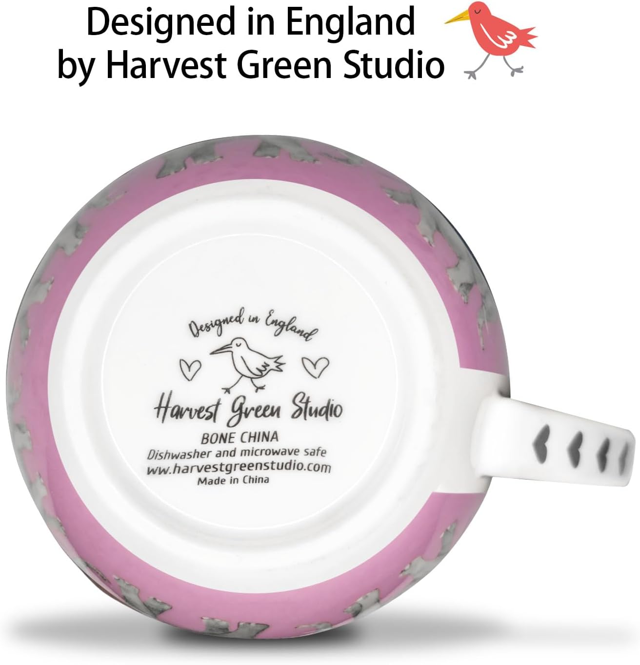 Premium 20 oz Bone China Elephant Hug Mug – Cute Elephant Design for Coffee & Tea, Ideal Holiday or Birthday Gift for Family and Friend, Designed in England by Harvest Green Studio