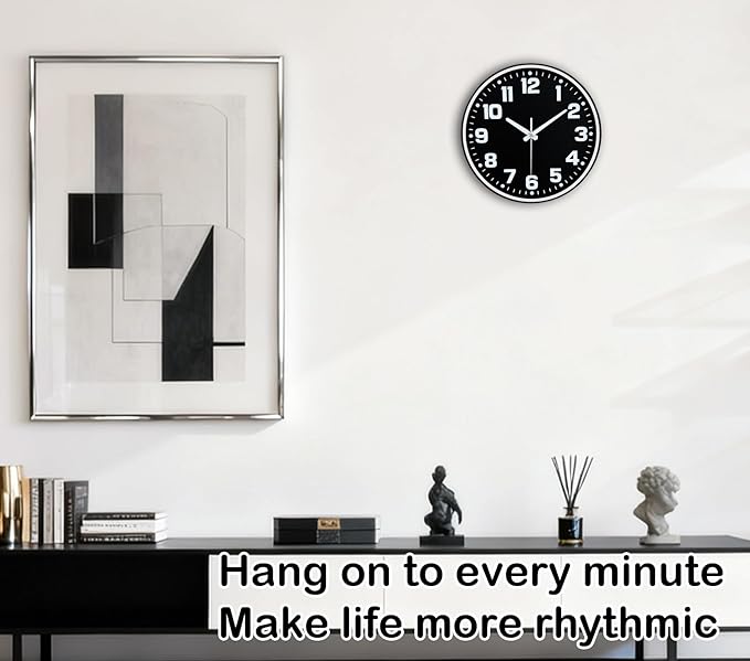 Wall Clock, 8inch Modern Silent Non-Ticking Wall Clocks Battery Operated - Image 2