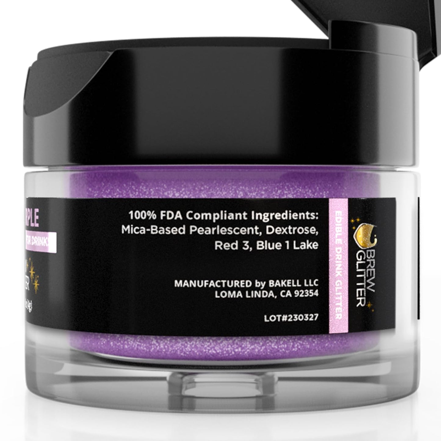 Brew Glitter Light Purple Edible Drink Glitter 1x 4g Jar for Cocktails, Beer, & Beverages