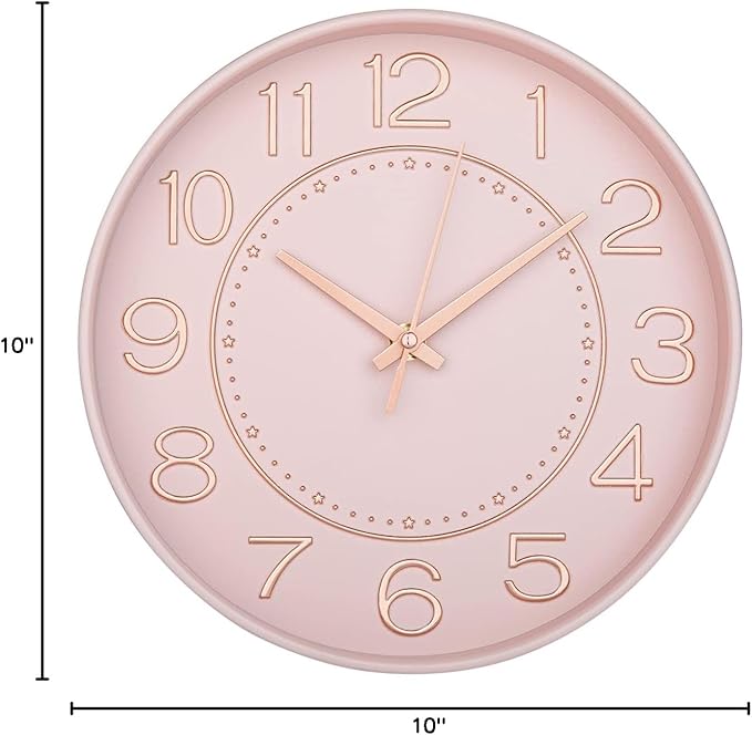 HZDHCLH 10 inch Small Wall Clocks Battery Operated, Silent No Ticking Clock - Image 7