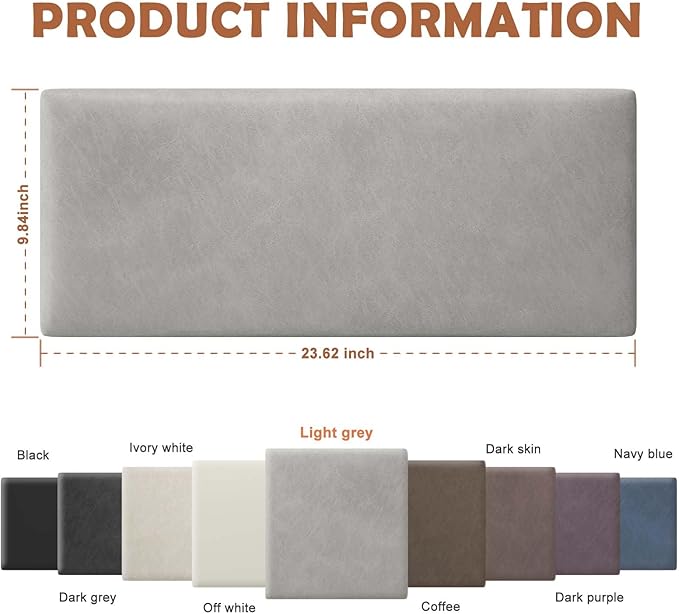 IFNOW Wall Mounted Upholstered Headboard Queen, 3D Peel and Stick Soundproof - Image 2