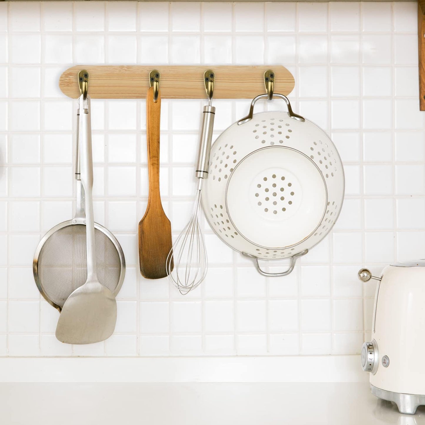 IBosins 50PCS Coat Hooks Wall Mounted Single Prong Robe Hook for Hanging Towel Hooks with 100 Screws for Cup, Mug, Bags, Hat, Cap, Scarf, Pet leashes