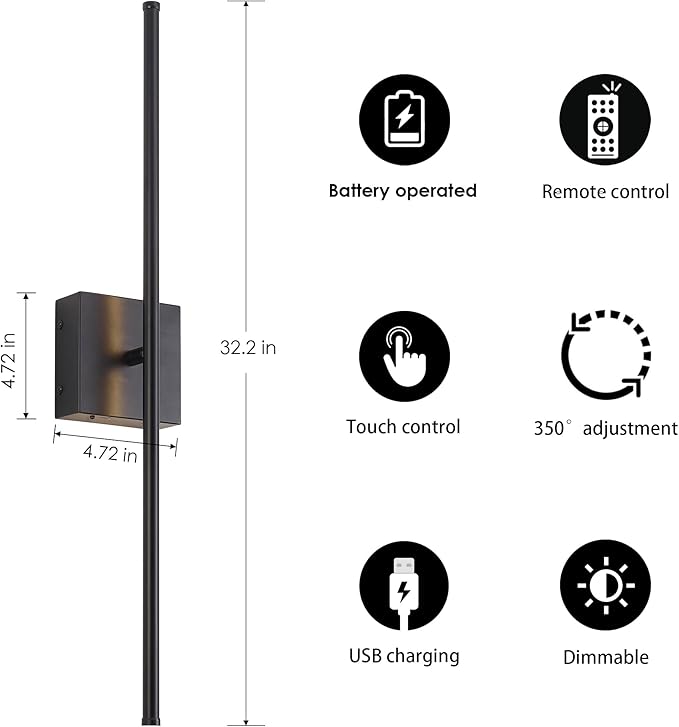 KARTOOSH Battery Operated Wall Sconces - Image 3