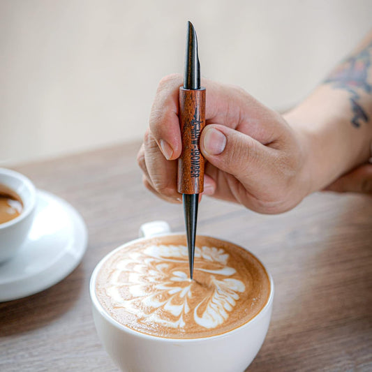 MHW-3BOMBER Latte Art Pen for Barista, Rosewood Coffee Art Pen for Latte/Cappuccino/Macchiato, Espresso Art Tool, CN5400R-OS