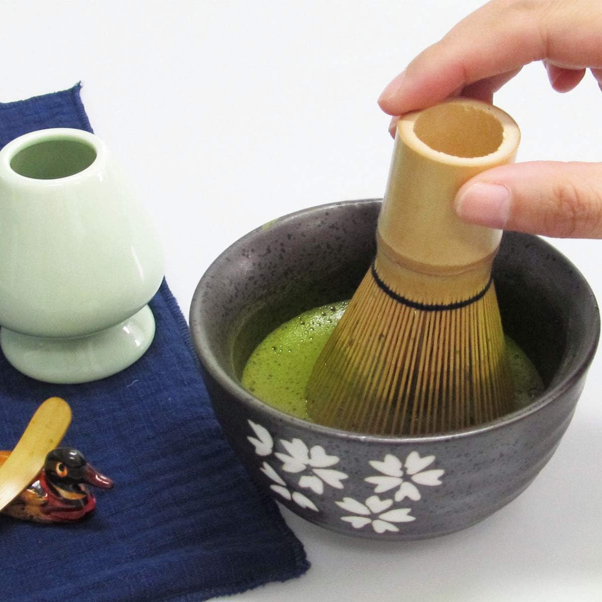 Artcome Japanese Matcha Tea Set, Matcha Whisk, Traditional Scoop, Matcha Bowl, Ceramic Whisk Holder, Handmade Matcha Ceremony Kit For Traditional Japanese Tea Ceremony (7 Pcs)