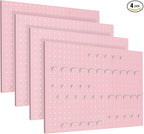 Peg Board, 4 Pack Metal Pegboard Panels Pink Pegboards Wall Organizer by MUWOOD