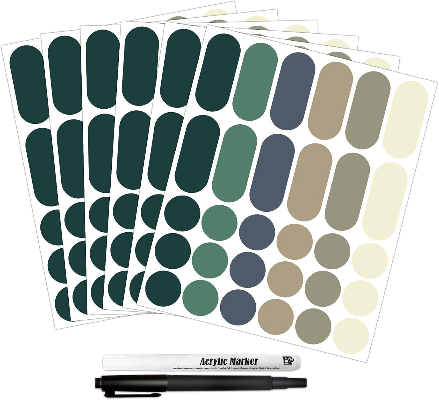 180Pcs Removable Labels for Jars Waterproof Self Adhesive Kitchen Label Stickers for Food Storage Containers, Home and Pantry Organization,2 Marker Pens Included