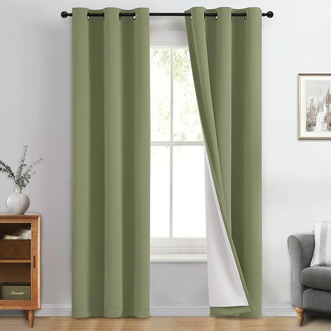 Yakamok 100% Blackout Curtain Panels 96 inches Cold and Light Blocking Drapes by Yakamok
