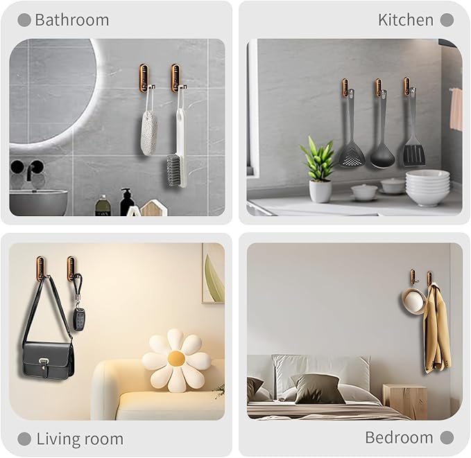 2PCS Foldable Wall Hooks, Flip Down Design - Image 6