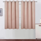LEMOMO Blackout Curtains 66 x 54 Inch Long Blush Curtains Set of 2 Panels Room by Lemomo