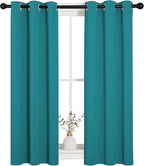 NICETOWN Room Darkening Curtains 40 inch Length 2 Panels, Peacock Teal - Image 2