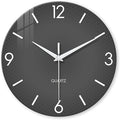 XFM Minimalist Wall Clock 16 Inch Large Grey Wall Clocks Battery Operated Round by XFMWallClock