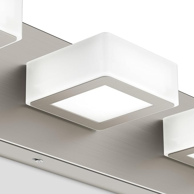 Ralbay Brushed Nickel Bathroom Vanity Lights Metal Acrylic LED Modern Bathroom - Image 7