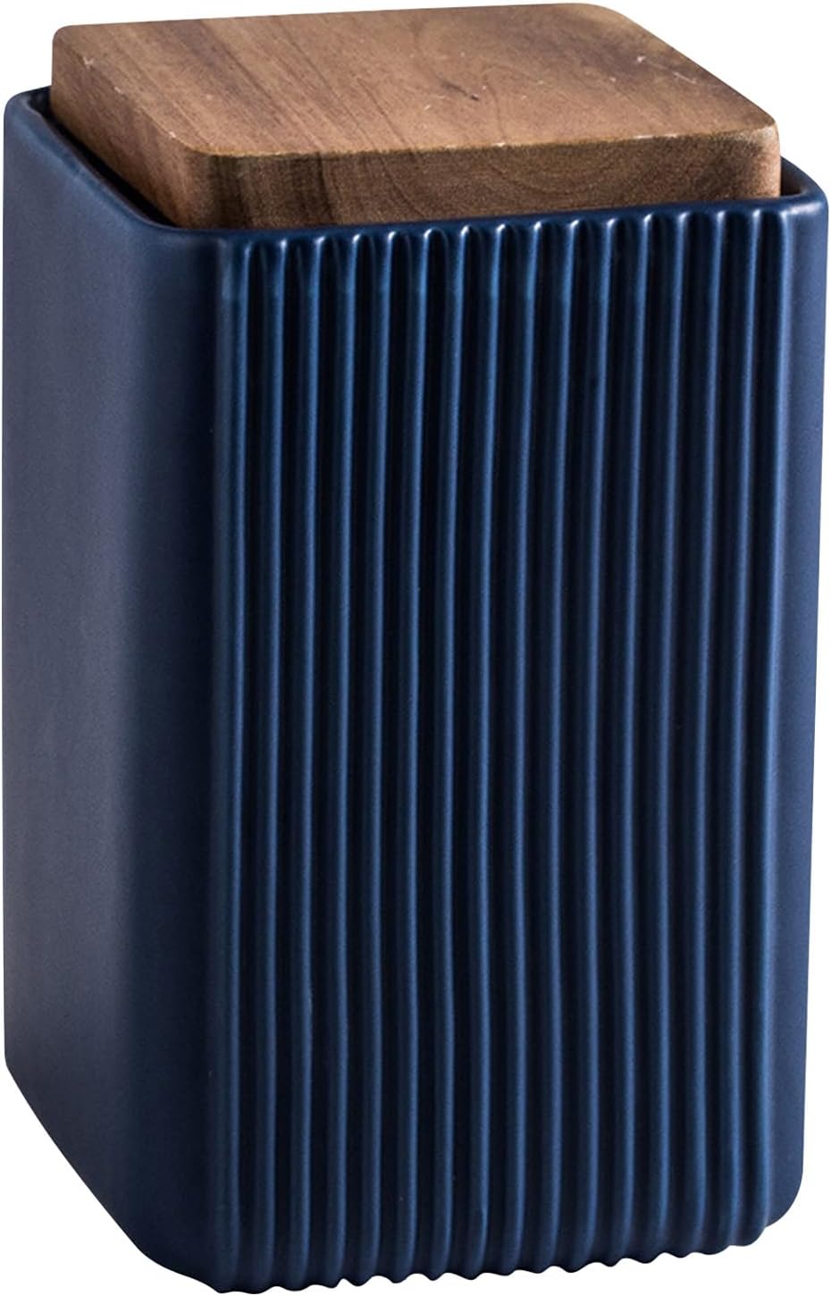 Ceramic Storage Jars Modern Elegant Highly Polished Airtight Storage Canisters with Lid Whiteware Food Stroage Jar for Kitchen Spice Tea Vanilla Sugar Coffee Beans (Blue-1000ML)