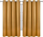 LEMOMO Mustard Yellow Blackout Curtains 52 x 63 Inch Length/Set of 2 Curtain - Image 2