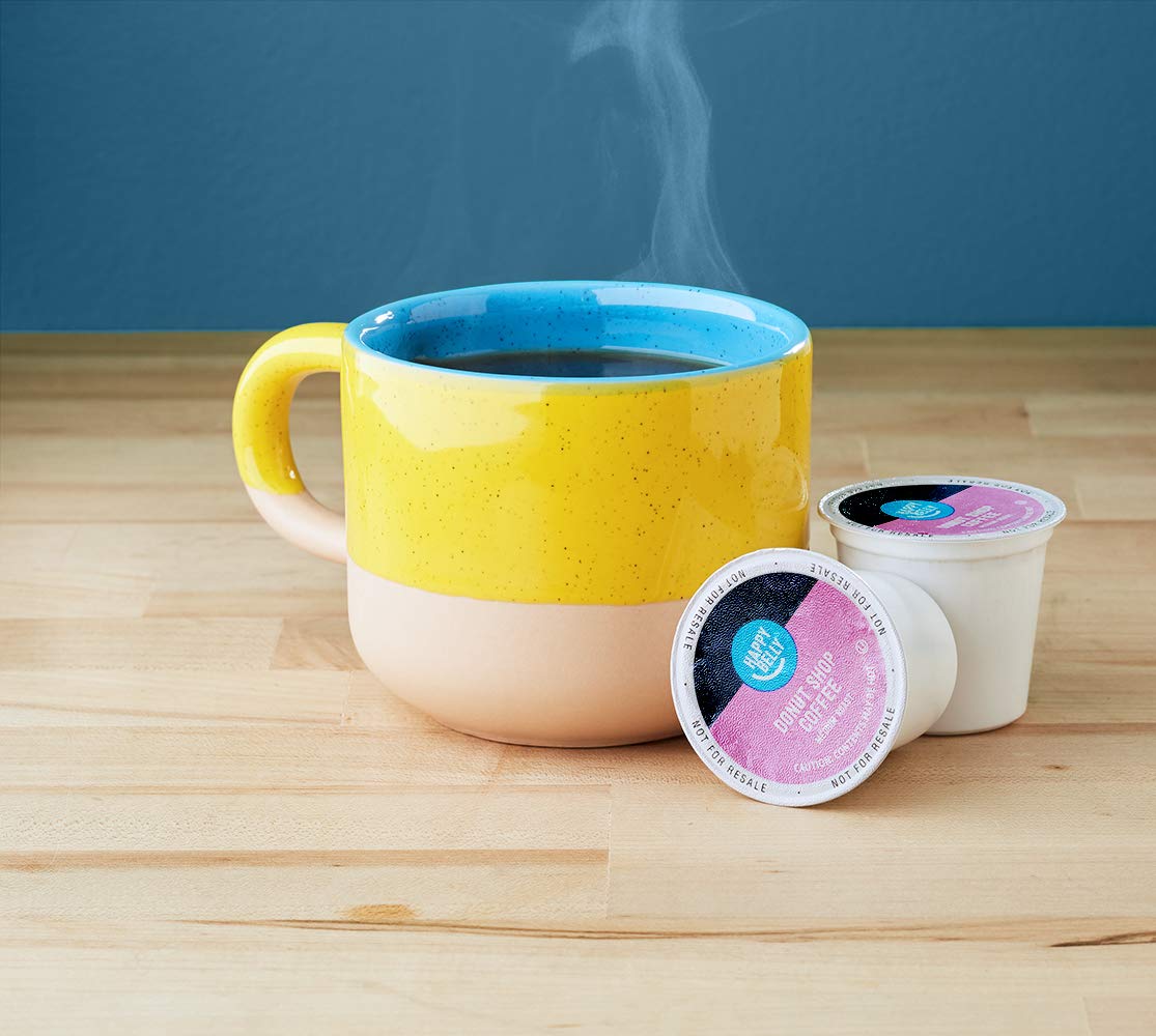 Amazon Brand - Happy Belly Medium Roast Coffee Pods, Donut Style, Compatible with Keurig 2.0 K-Cup Brewers, 100 Count (Pack of 2)