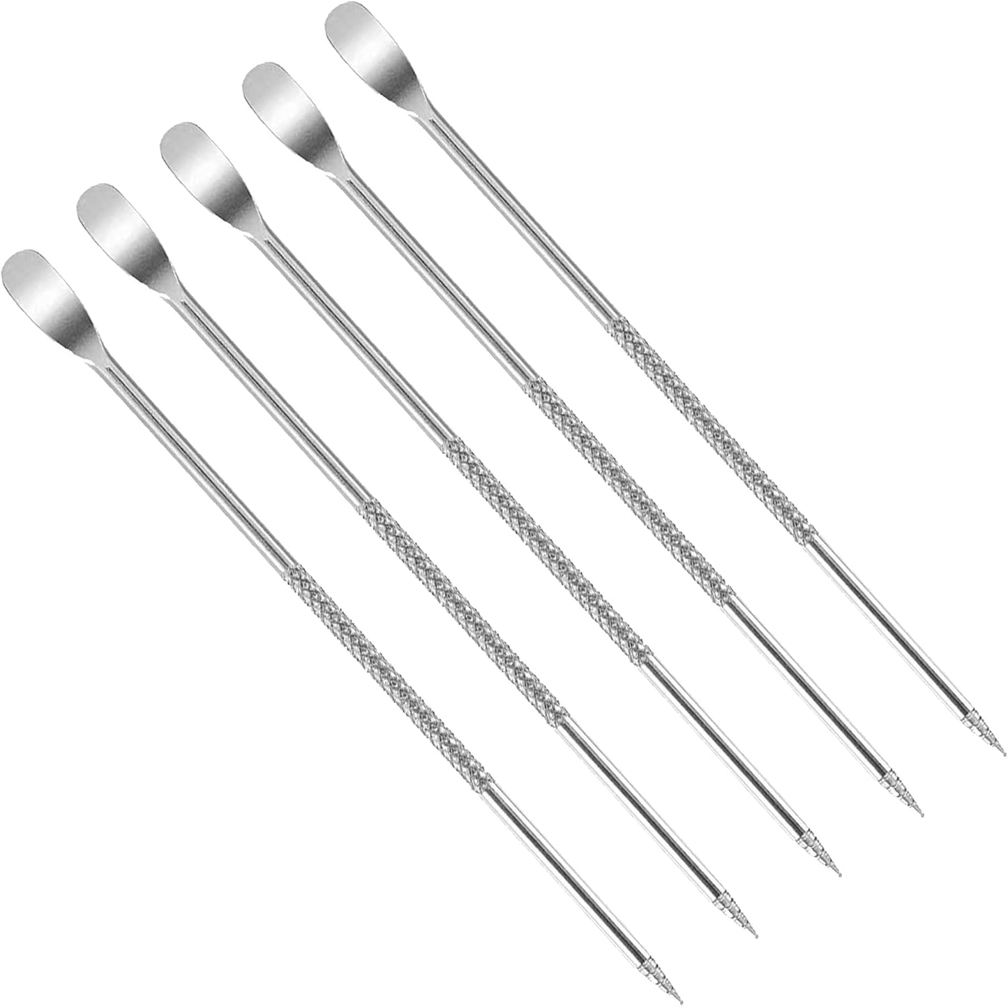 5 PCS Latte Art Pen Cinnamon Pen for Coffee,Barista Espresso Coffee Latte Art Tools Accessories for Coffee Bar Barista Make Creative Coffee Designs Decors,Stainless Steel Silver,LXLVOUEG