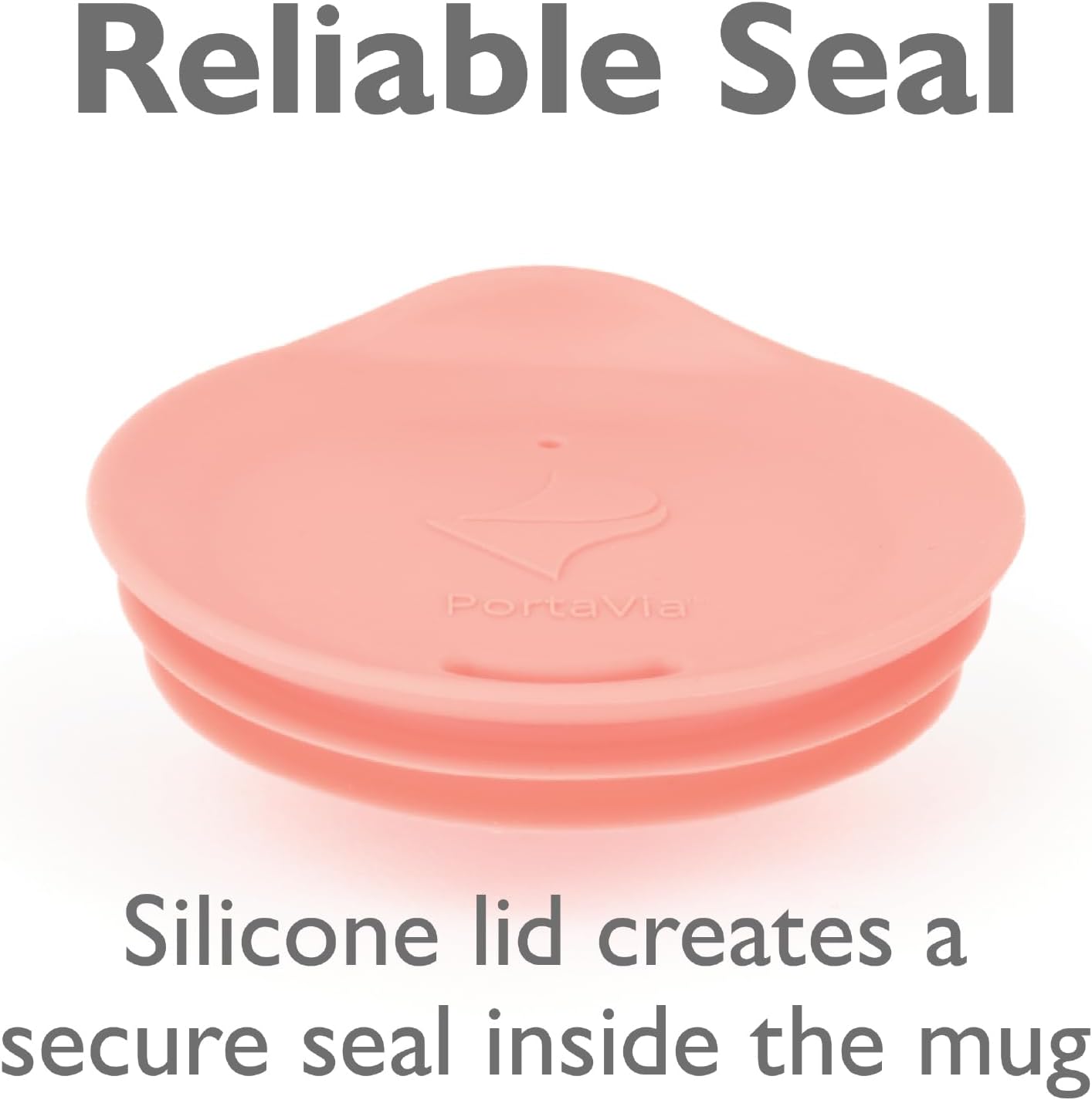 Reusable Coffee Cup Silicone Lid – Fits Most Tumbler, Water Bottle, & Ceramic Coffee Mug Between 3"-3¼" – Dishwasher-Safe Travel Mug Lid keeps your beverage in your mug (Medium - Coral)