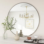 BEAUTYPEAK 20 Inch Round Mirror, Metal Frame Circle Mirror, Wall Mounted - Image 5