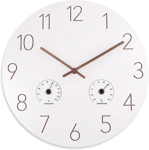 14 Inch Wall Clock, Wooden Frame Wall Clocks Decorative by Vigorwise