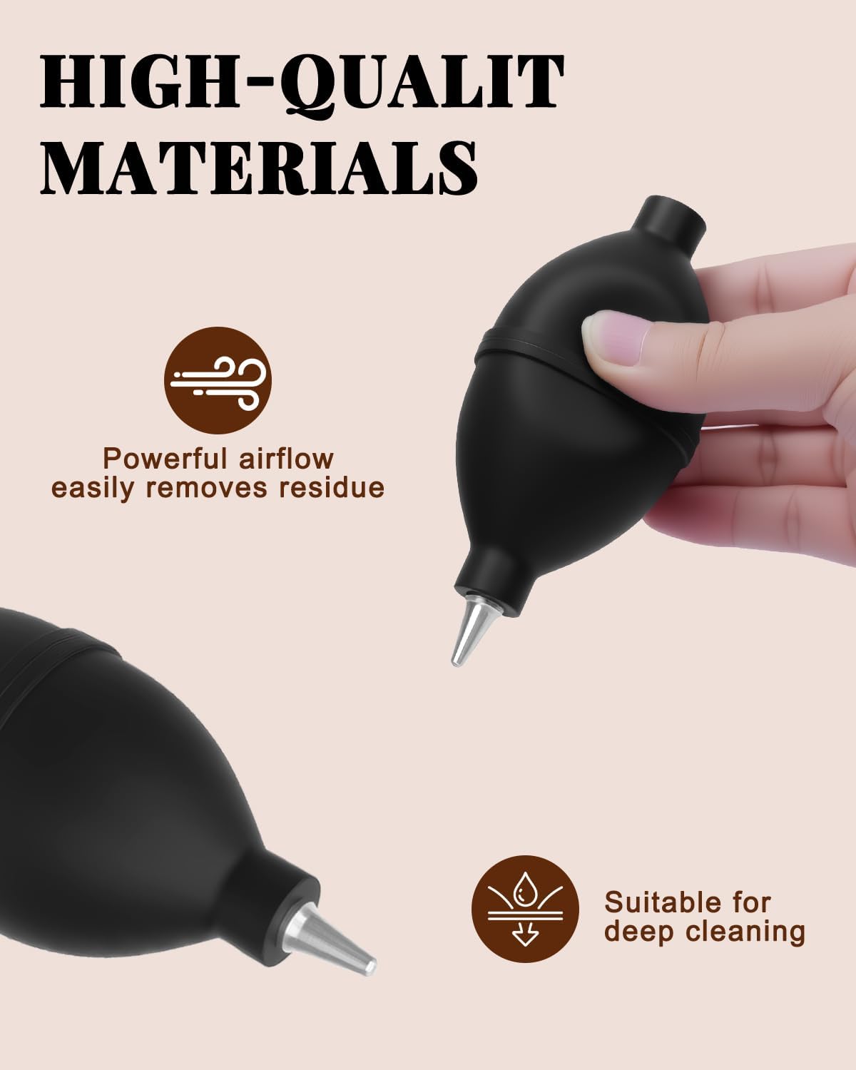 3 Pcs Portafilter Espresso Kit – Ebony Bristle Coffee Brush, Coffee Grinder Brush & Air Blower – Espresso Tool Kit for Machine, Grinder, Countertop