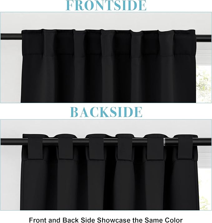 RYB HOME Small Window Curtains Blackout, Privacy Thermal Insulating Drapes - Image 2