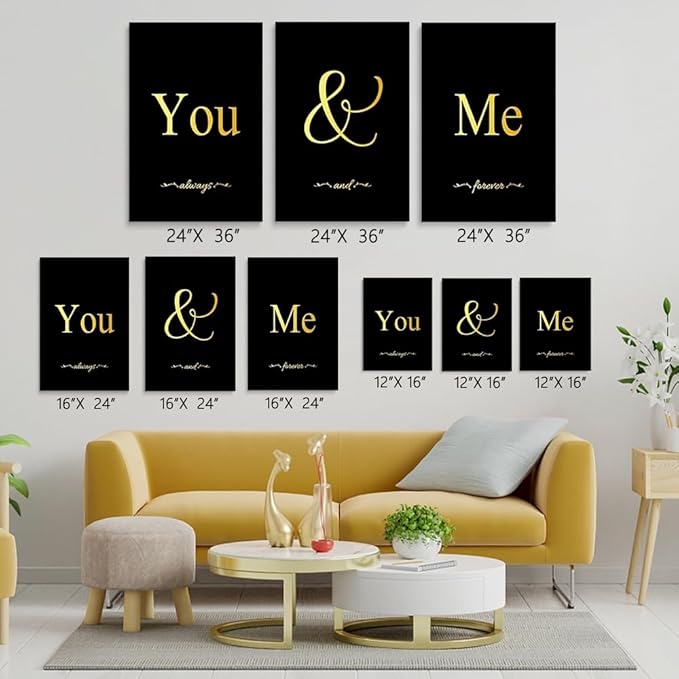 GUBIYU Black and Gold Love Canvas Poster - Image 2