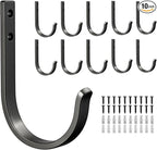 10-Pack Wall Hooks for Hanging Towel/Coat - 22LB Screw in Metal Hanger Wall by Josmimic
