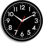 DAXSMY Wall Clock Black Battery Operated 10 Inch Simpel Silent Non Ticking by DAXSMY