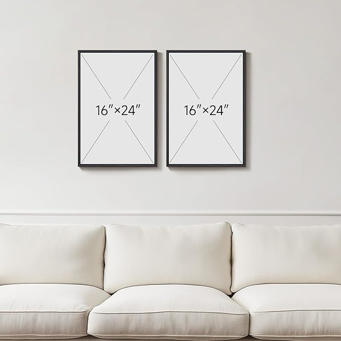 Framed Neutral Abstract Minimalist Wall Art Set of 2, Modern Canvas Prints - Image 3