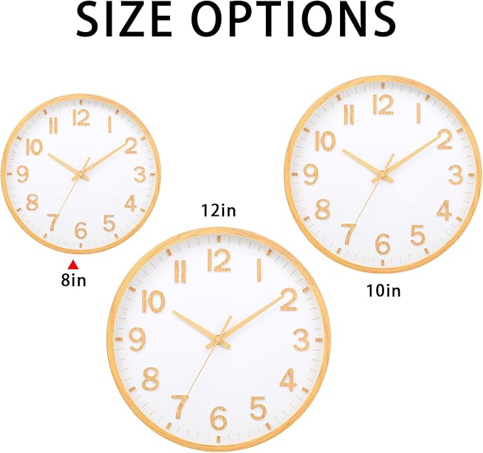 Wall Clocks Battery Operated 8 inch Modern Wall Clock, Silent Non Ticking Wall - Image 5