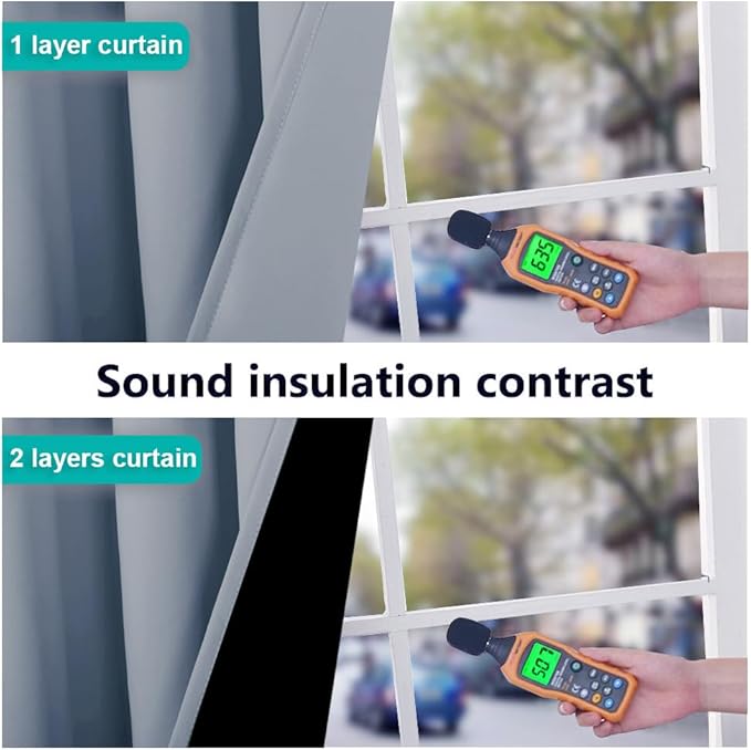 NICETOWN 100% Blackout Window Curtain Panels, Vintage Blue, 2 Pieces, Cold and - Image 4