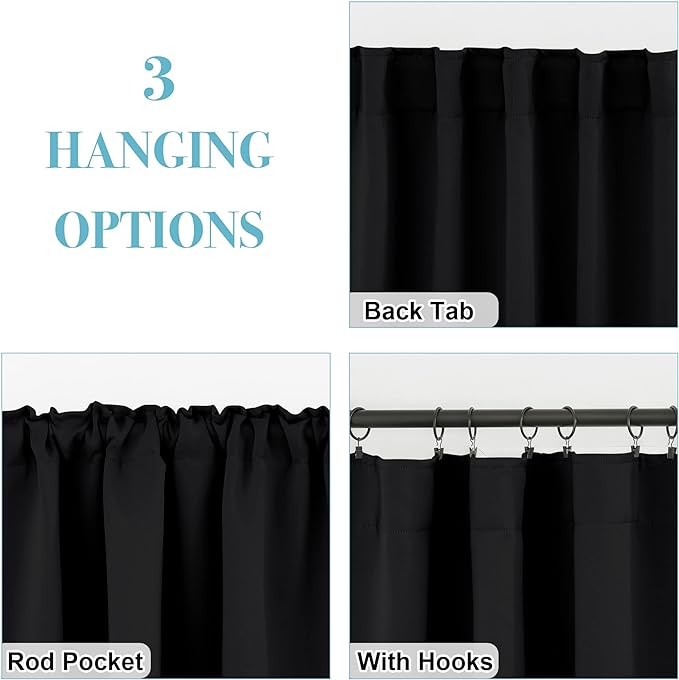 RYB HOME Blackout Curtains 80 inches Long Thermal Insulating Large Window - Image 6