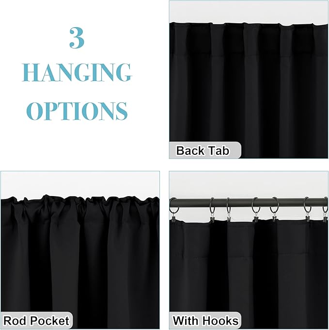 RYB HOME Small Window Curtains Blackout, Privacy Thermal Insulating Drapes - Image 6