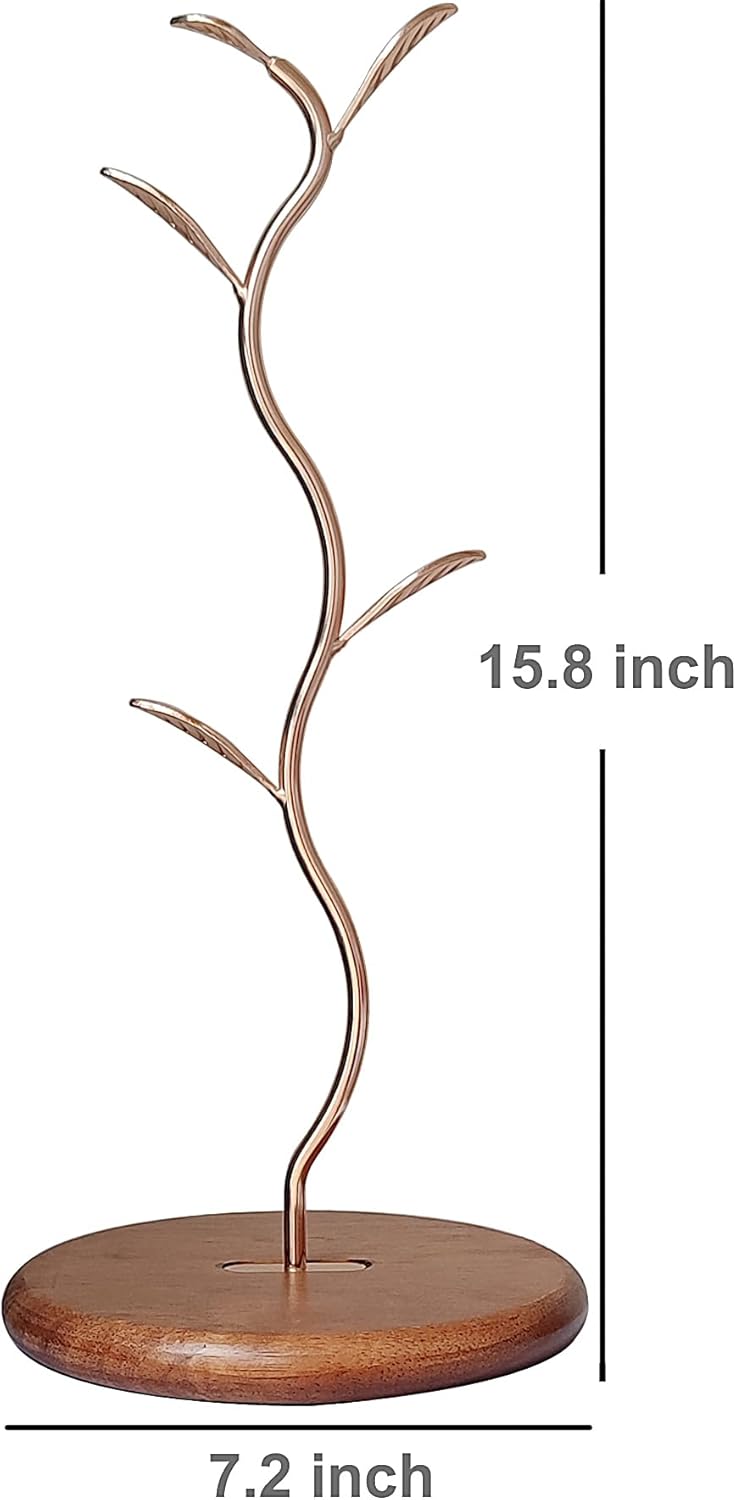 Leaf Shaped Coffee Tea Cup Mug Holder Stand for Countertop, Perfect Coffee Bar Accessory & Kitchen Home Organizer Gold