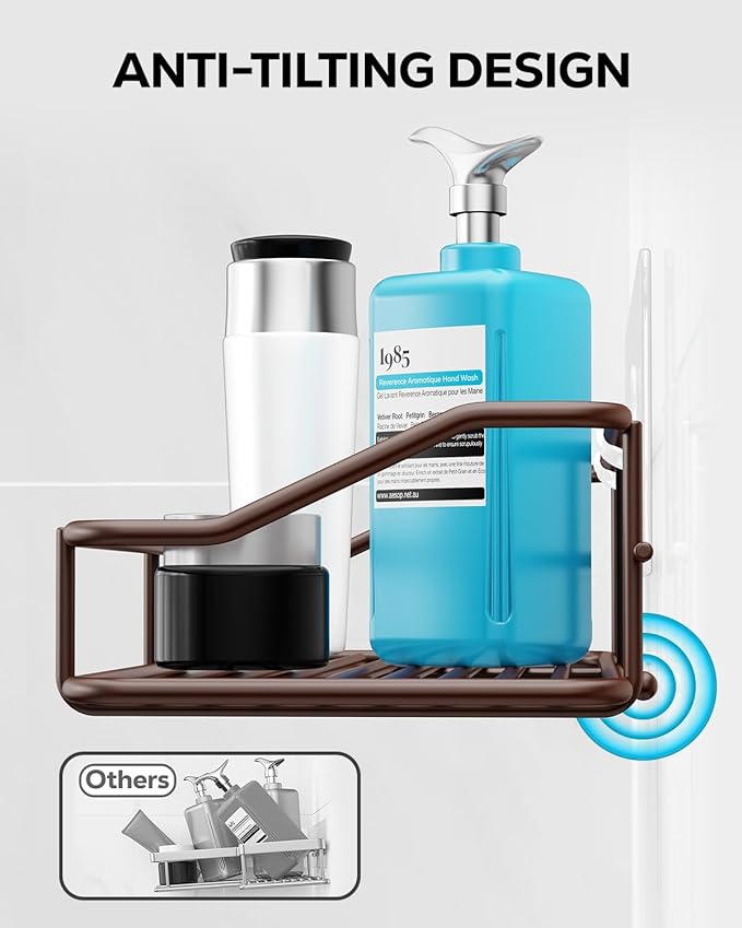 Nieifi Shower Caddy Shelf Storage Rack Adhesive Without Drilling Stainless Steel - Image 4