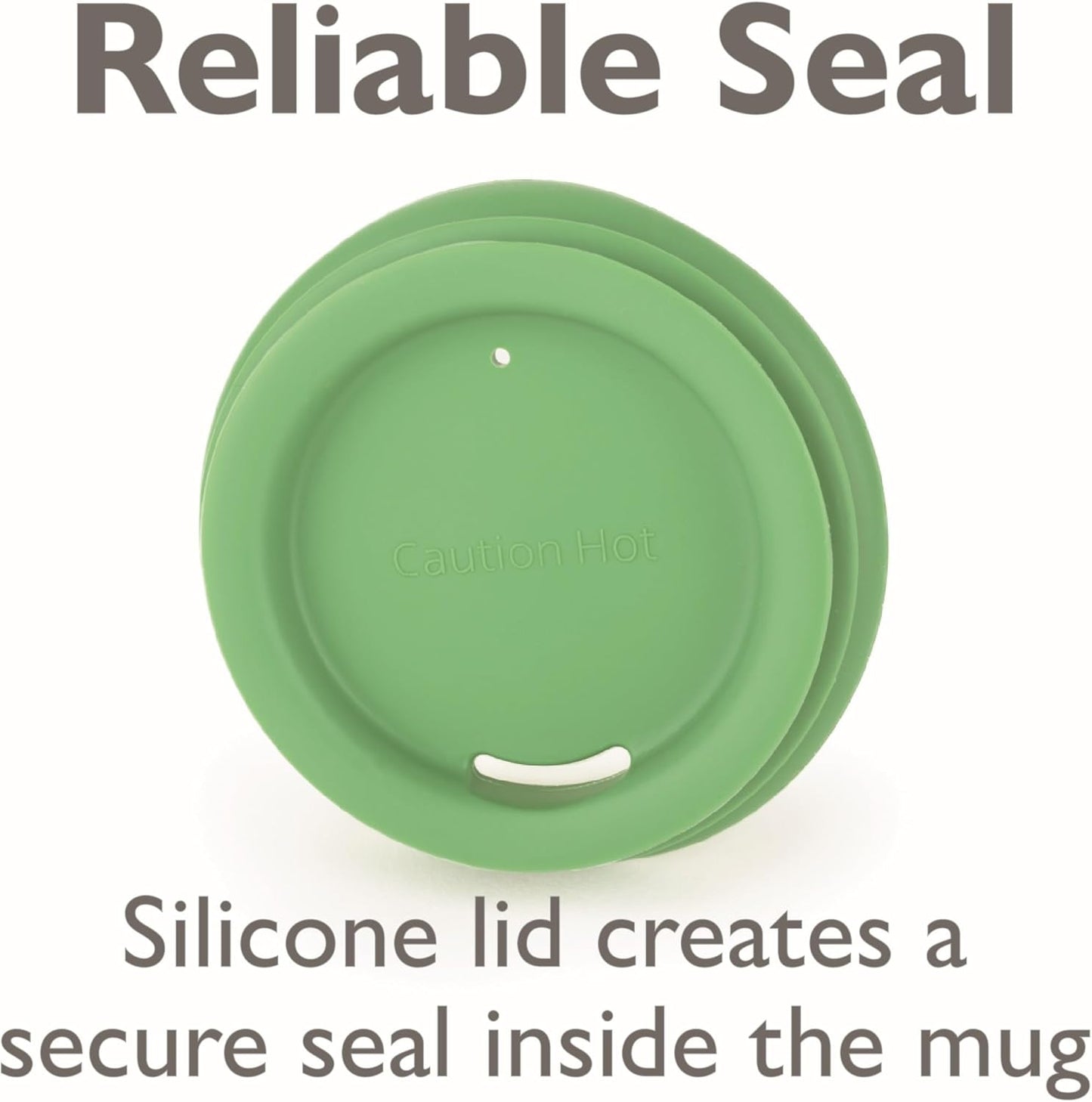 Reusable Coffee Cup Silicone Lid – Fits Most Tumbler, Water Bottle, & Ceramic Coffee Mug Between 3"-3¼" – Dishwasher-Safe Travel Mug Lid keeps your beverage in your mug (Medium - Green)