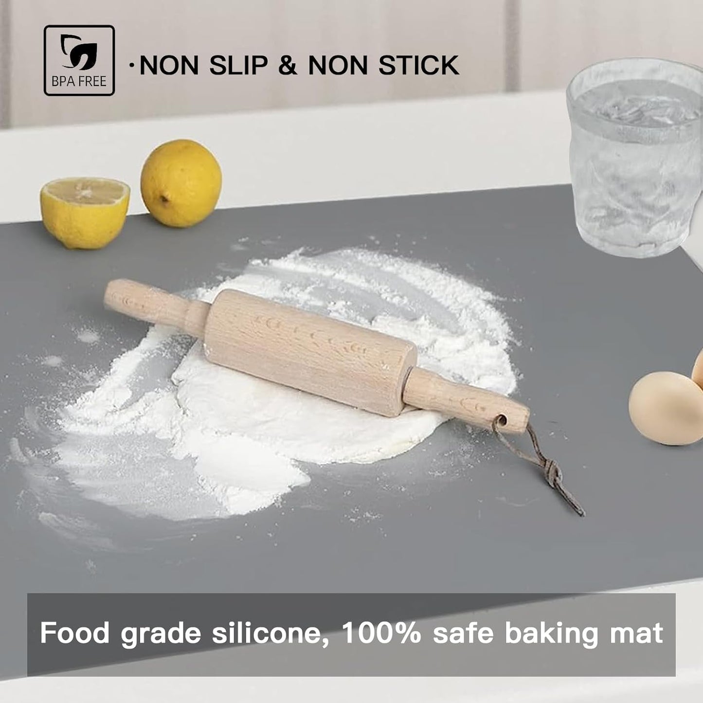 Silicone Mats for Kitchen Counter, 47.3"x23.6"x0.08" Largest Heat Resistant Mat Kitchen Island Waterproof 2MM Thick Countertop Protector Mat Nons-slip Extra Large Counter Mat (Green)