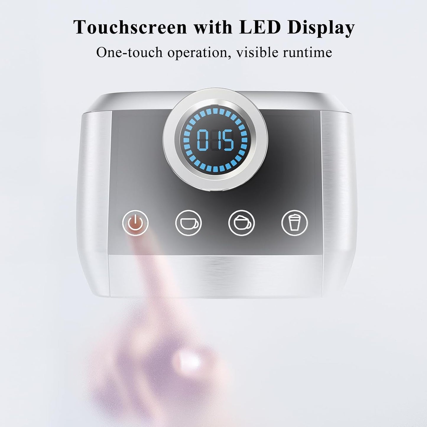 Cappuccino Coffee Machine, Espresso Machine Touchscreen Control with Auto Milk Frother, Stainless Steel Espresso Maker 20 Bar, Latte Coffee Maker with for Home, Office with Timer